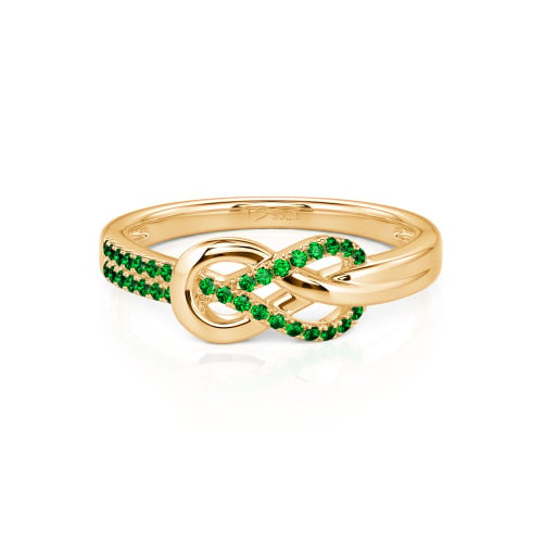 Jeulia Knot Twist Simple Custom Half Eternity Ring