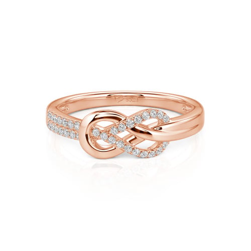 Jeulia Knot Twist Simple Custom Half Eternity Ring
