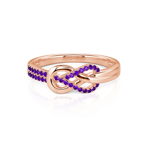 Jeulia Knot Twist Simple Custom Half Eternity Ring