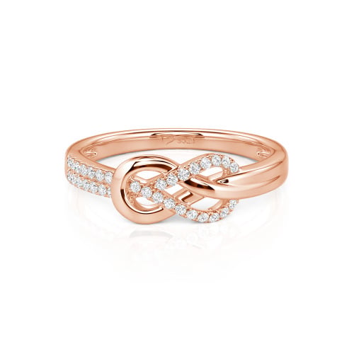 Jeulia Knot Twist Simple Custom Half Eternity Ring