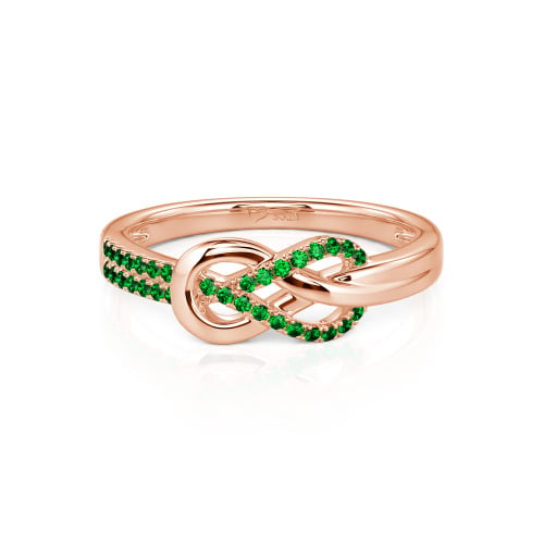 Jeulia Knot Twist Simple Custom Half Eternity Ring