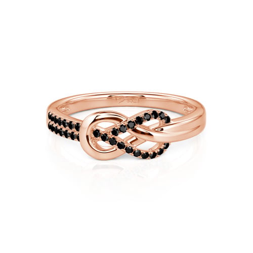 Jeulia Knot Twist Simple Custom Half Eternity Ring