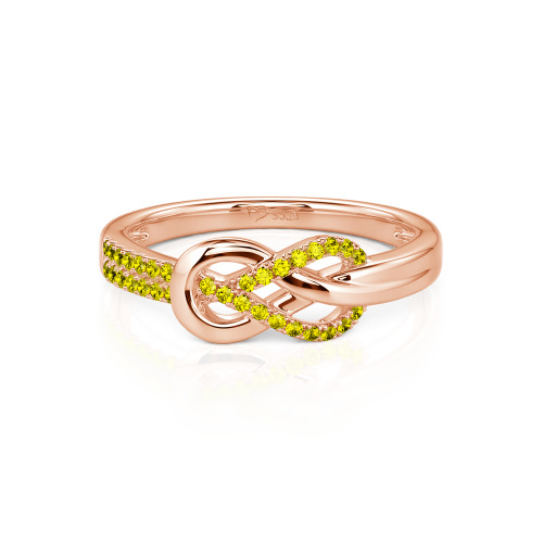 Jeulia Knot Twist Simple Custom Half Eternity Ring