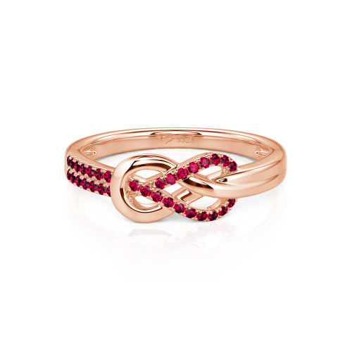 Jeulia Knot Twist Simple Custom Half Eternity Ring