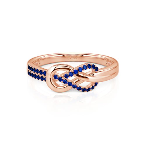 Jeulia Knot Twist Simple Custom Half Eternity Ring