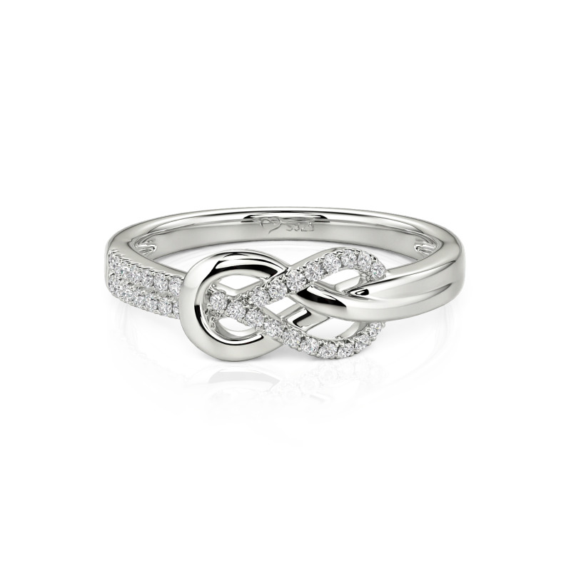 Jeulia Knot Twist Simple Custom Half Eternity Ring