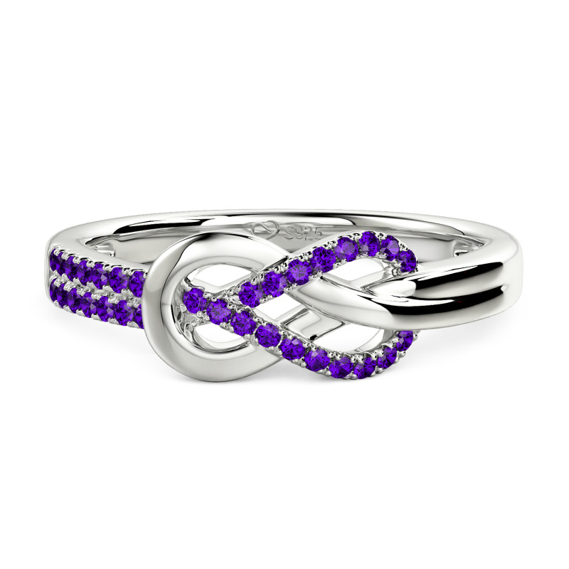 Jeulia Knot Twist Simple Custom Half Eternity Ring