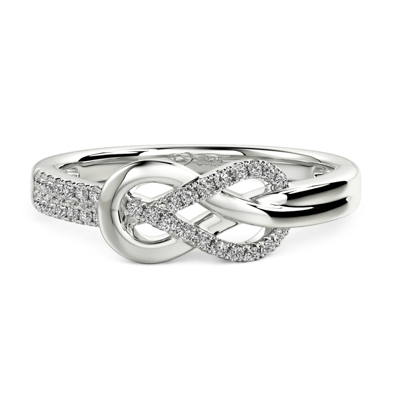 Jeulia Bague Demi-Éternité Simple Nœud Torcé Personnalisée