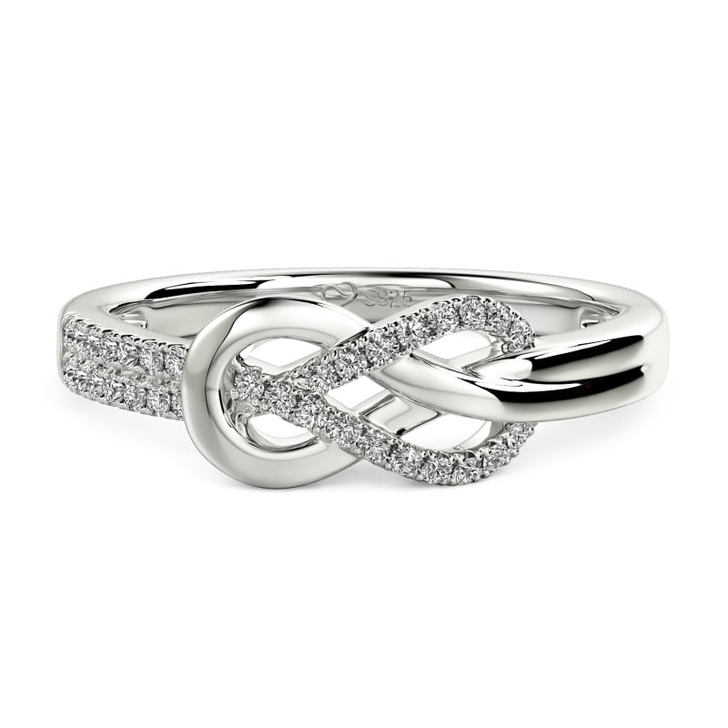 Jeulia Knot Twist Simple Custom Half Eternity Ring