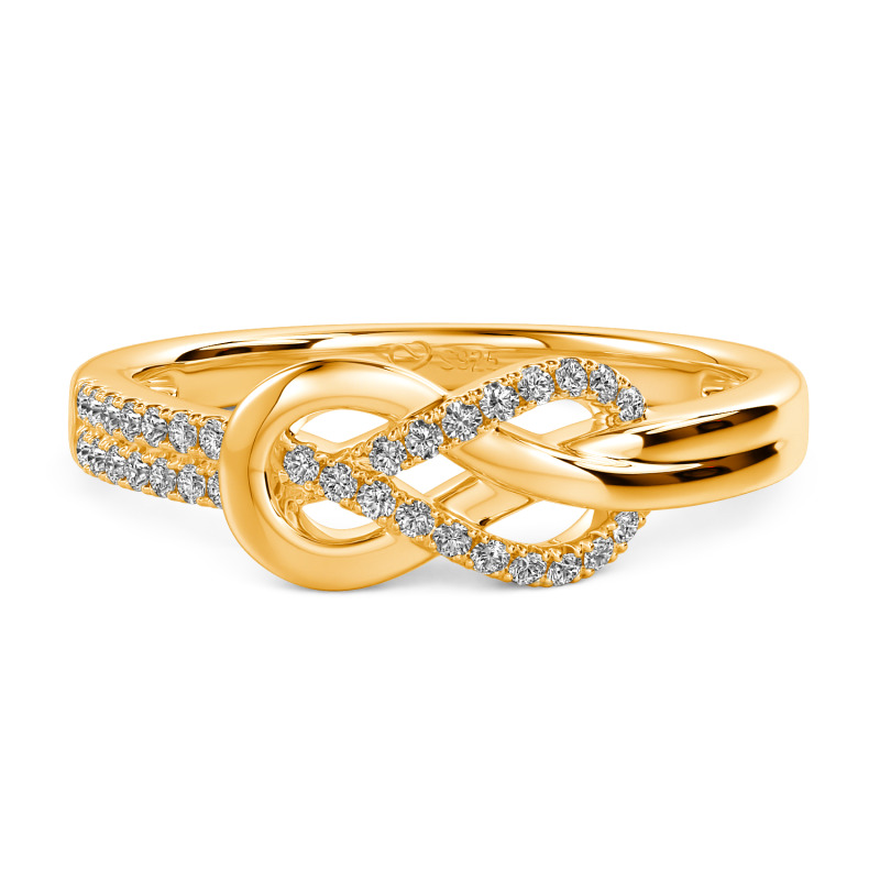 Jeulia Bague Demi-Éternité Simple Nœud Torcé Personnalisée