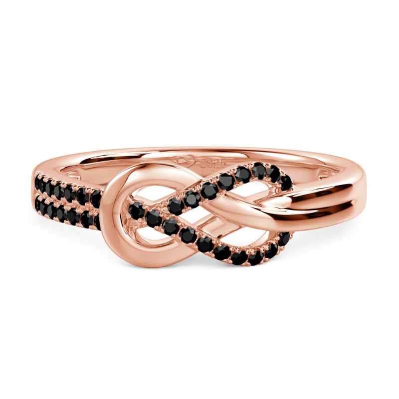 Jeulia Knot Twist Simple Custom Half Eternity Ring