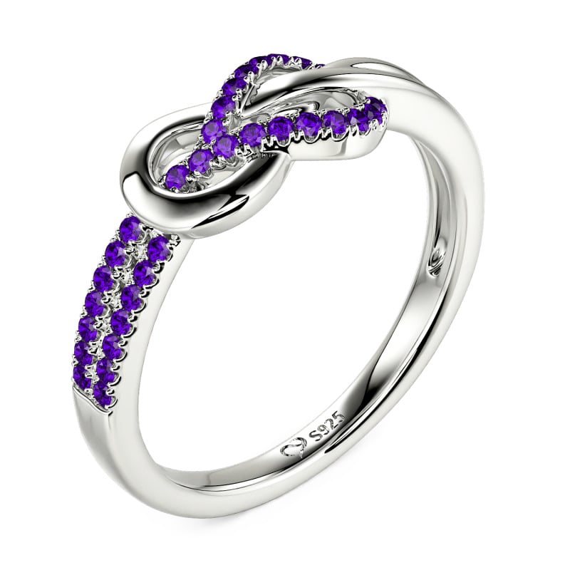 Jeulia Knot Twist Simple Custom Half Eternity Ring