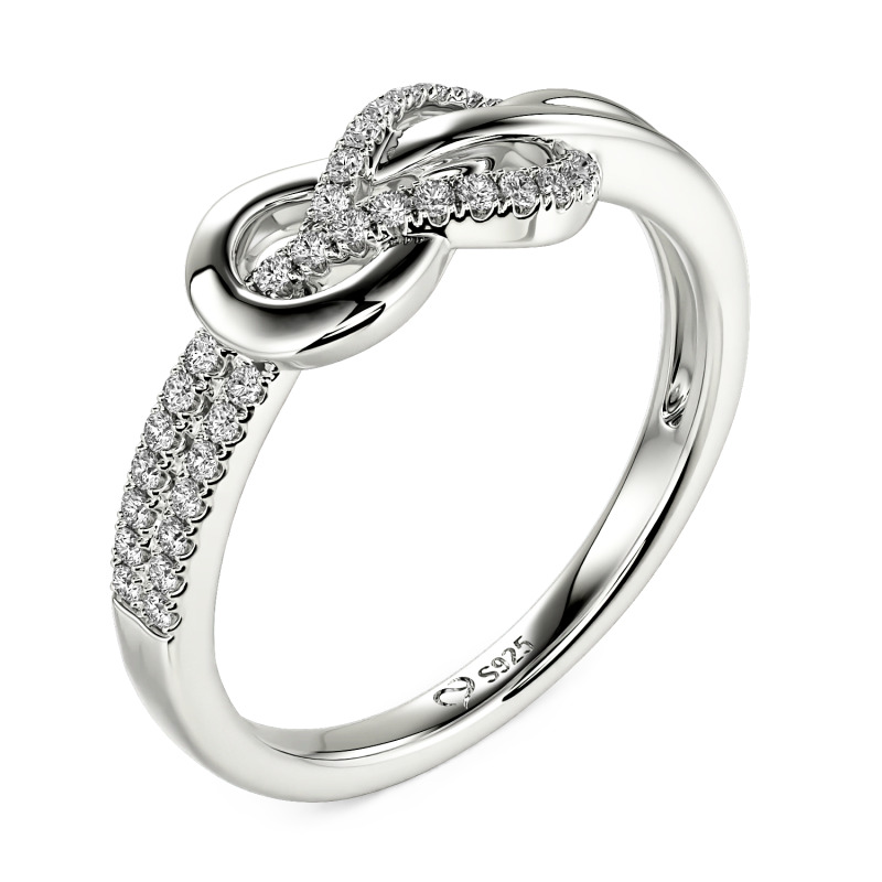 Jeulia Bague Demi-Éternité Simple Nœud Torcé Personnalisée
