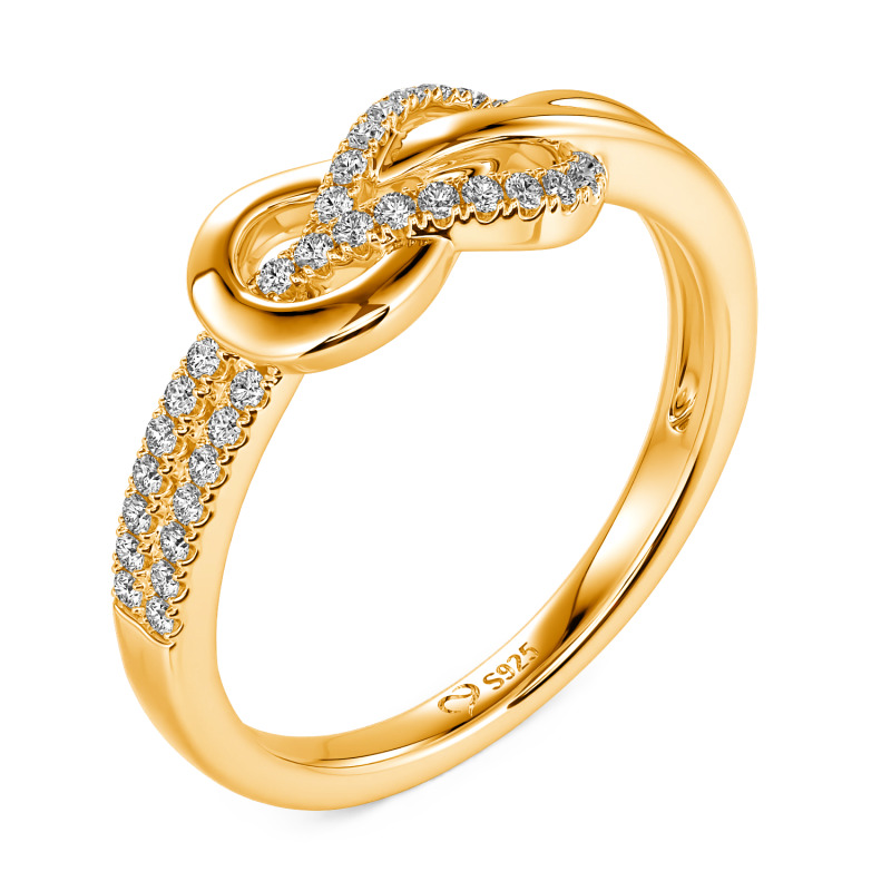 Jeulia Bague Demi-Éternité Simple Nœud Torcé Personnalisée
