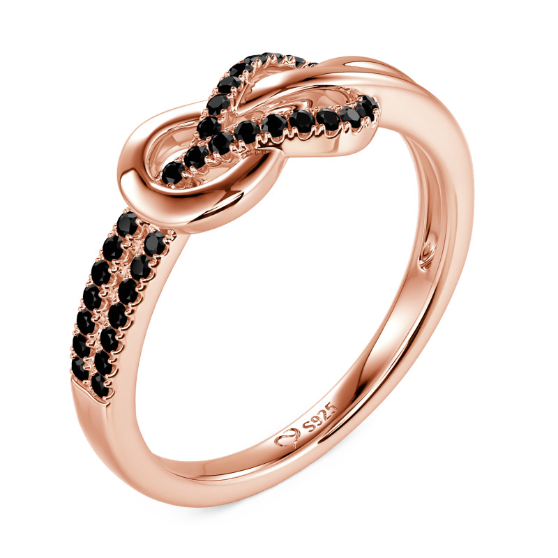 Jeulia Knot Twist Simple Custom Half Eternity Ring