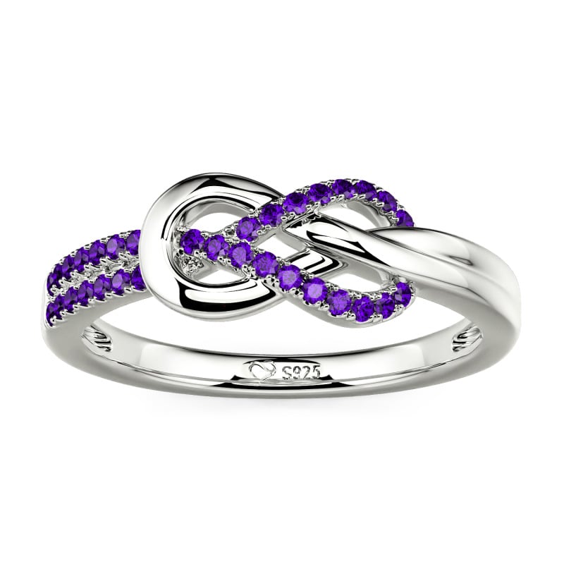 Jeulia Knot Twist Simple Custom Half Eternity Ring