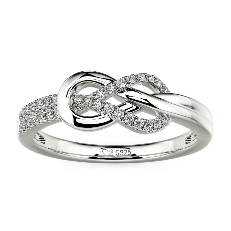 Jeulia Bague Demi-Éternité Simple Nœud Torcé Personnalisée