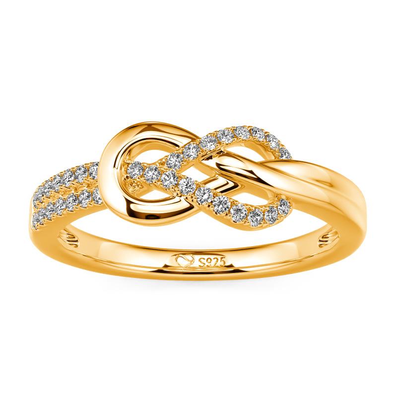 Jeulia Bague Demi-Éternité Simple Nœud Torcé Personnalisée