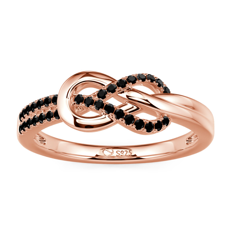 Jeulia Knot Twist Simple Custom Half Eternity Ring