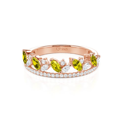 Jeulia Olivetta Custom Simple Double-Row Wedding Ring