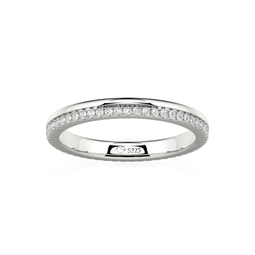 Jeulia Custom Double Row Round Cut Eternity Wedding Band
