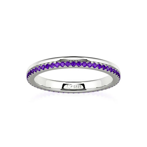 Jeulia Custom Double Row Round Cut Eternity Wedding Band