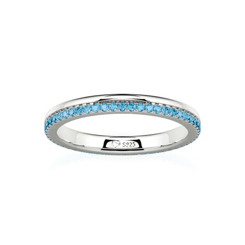 Jeulia Custom Double Row Round Cut Eternity Wedding Band