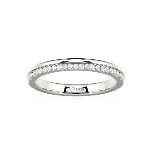 Jeulia Custom Double Row Round Cut Eternity Wedding Band