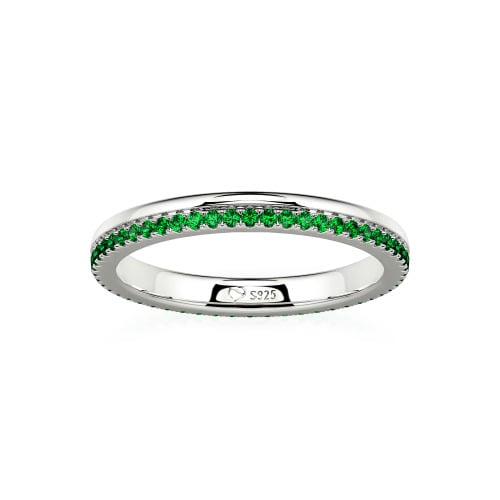 Jeulia Custom Double Row Round Cut Eternity Wedding Band