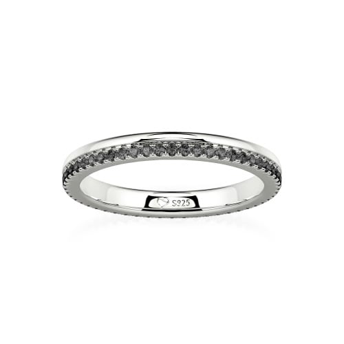 Jeulia Custom Double Row Round Cut Eternity Wedding Band