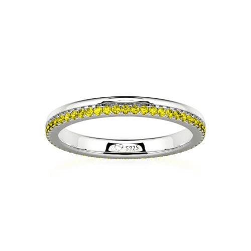 Jeulia Custom Double Row Round Cut Eternity Wedding Band