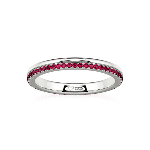 Jeulia Custom Double Row Round Cut Eternity Wedding Band