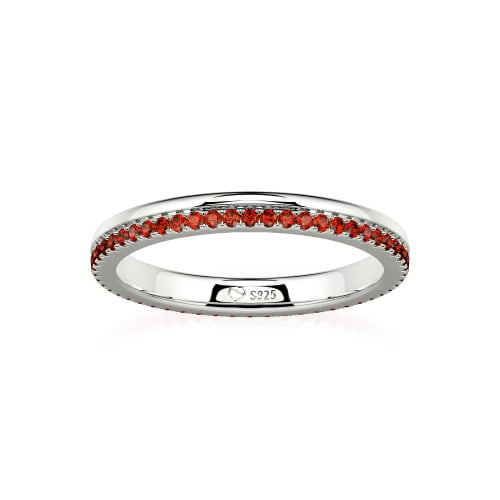 Jeulia Custom Double Row Round Cut Eternity Wedding Band