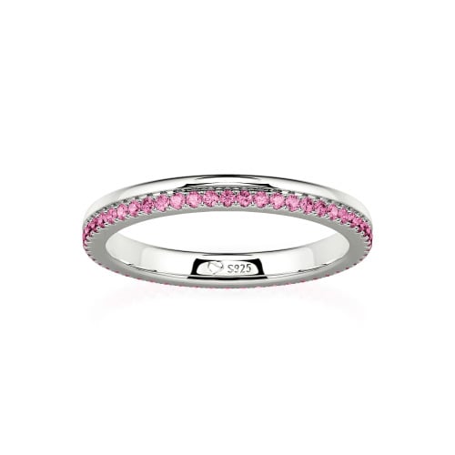 Jeulia Custom Double Row Round Cut Eternity Wedding Band