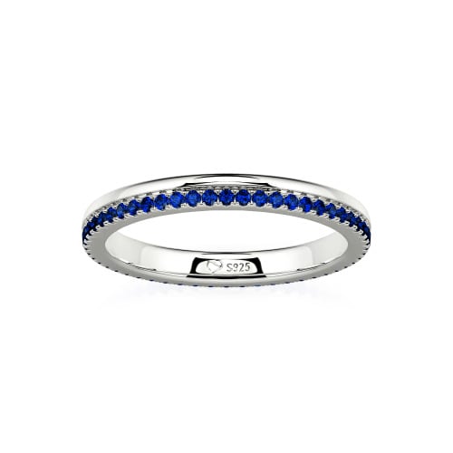 Jeulia Custom Double Row Round Cut Eternity Wedding Band
