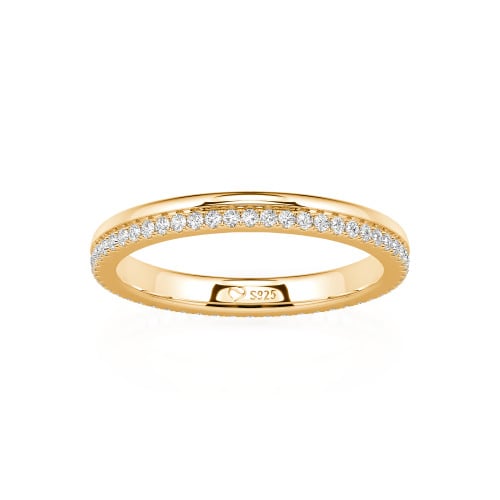Jeulia Custom Double Row Round Cut Eternity Wedding Band