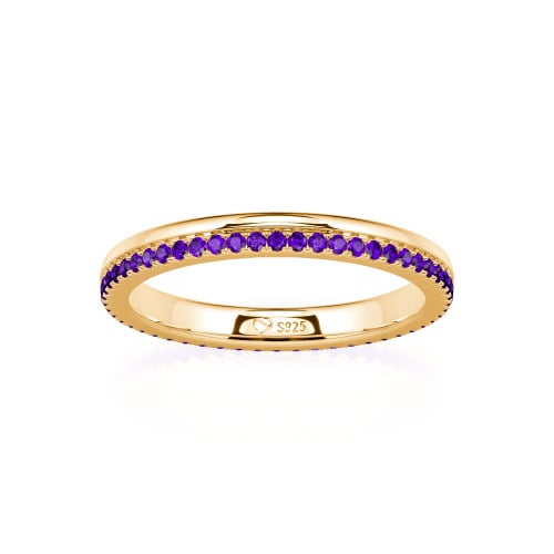 Jeulia Custom Double Row Round Cut Eternity Wedding Band