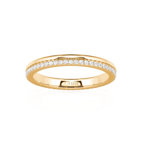 Jeulia Custom Double Row Round Cut Eternity Wedding Band
