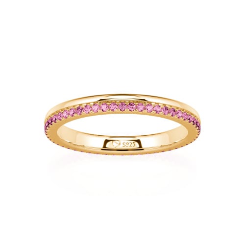 Jeulia Custom Double Row Round Cut Eternity Wedding Band