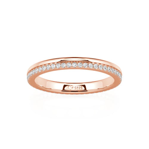 Jeulia Custom Double Row Round Cut Eternity Wedding Band