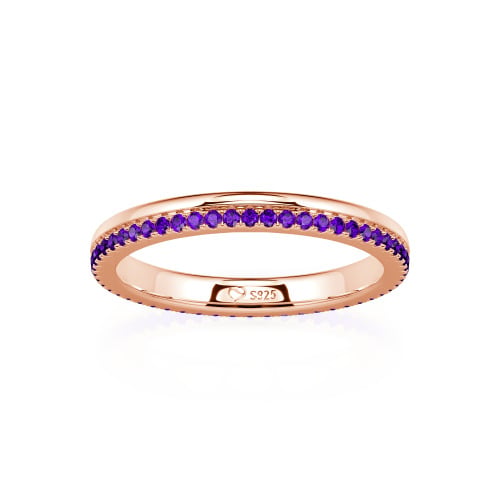 Jeulia Custom Double Row Round Cut Eternity Wedding Band