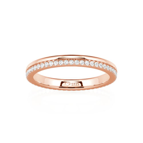 Jeulia Custom Double Row Round Cut Eternity Wedding Band