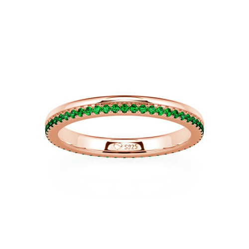 Jeulia Custom Double Row Round Cut Eternity Wedding Band