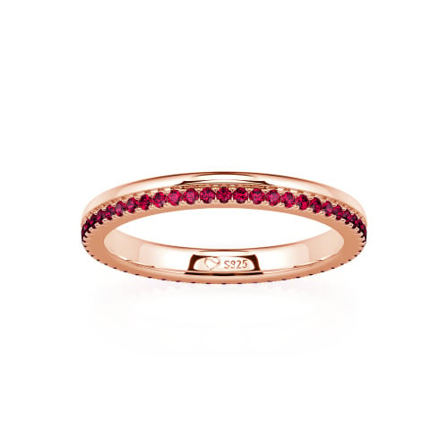 Jeulia Custom Double Row Round Cut Eternity Wedding Band