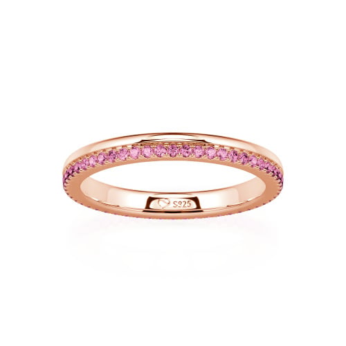 Jeulia Custom Double Row Round Cut Eternity Wedding Band