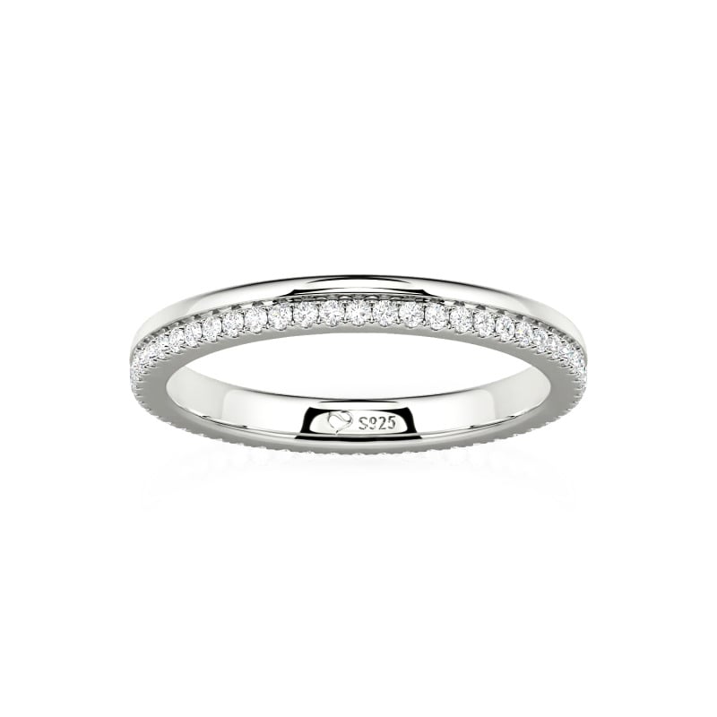 Jeulia Alliance Éternité Personnalisée Double Rangée Taille Ronde