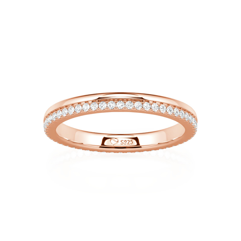 Jeulia Custom Double Row Round Cut Eternity Wedding Band