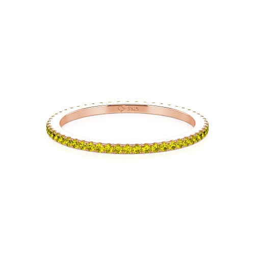 Jeulia Custom Thin Eternity Wedding Band 10K/14K/18K Gold Platinum