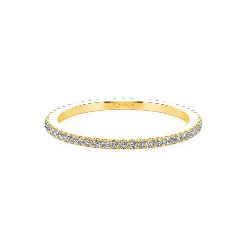 Jeulia Custom Thin Eternity Wedding Band 10K/14K/18K Gold Platinum