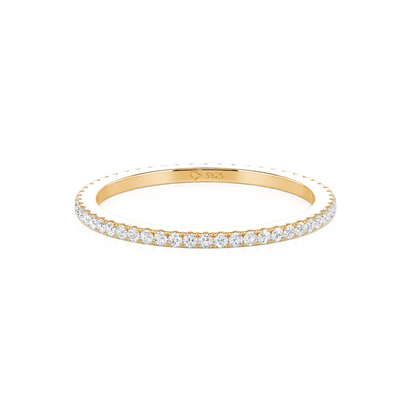 Jeulia Custom Thin Eternity Wedding Band 10K/14K/18K Gold Platinum